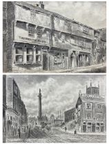 Frederick Schultz Smith (Hull 1860-1925): 'Yarmouth Arms' and the Wilberforce Monument - Hull