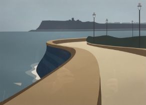 Ian Mitchell (British Contemporary): 'Towards the Castle' - North Bay Scarborough