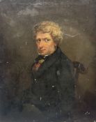 B Roberts (British Mid-19th century): Portrait of a Seated Gentleman