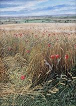 Neil Spilman (British 1951-): Poppy Field