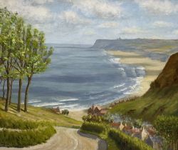 Jack Burton (Bridlington 1909-2004) 'Lythe Bank Sandsend' looking towards Whitby