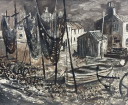 Torquil J Macleod (Scottish 1933-2002): Scottish Fishing Village