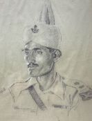 Lieutenant Colonel Charles George Borrowman (Scottish 1892-1956): Portrait of 'Jemadar Fateh Khan of