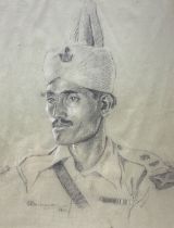Lieutenant Colonel Charles George Borrowman (Scottish 1892-1956): Portrait of 'Jemadar Fateh Khan of