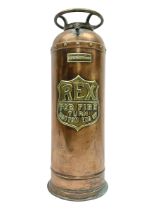 Early 20th century copper and brass Rex fire extinguisher