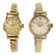 Two 9ct gold manual wind wristwatches