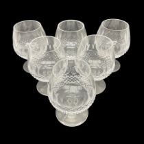 Set of six Waterford Crystal 'Colleen' brandy balloon glasses