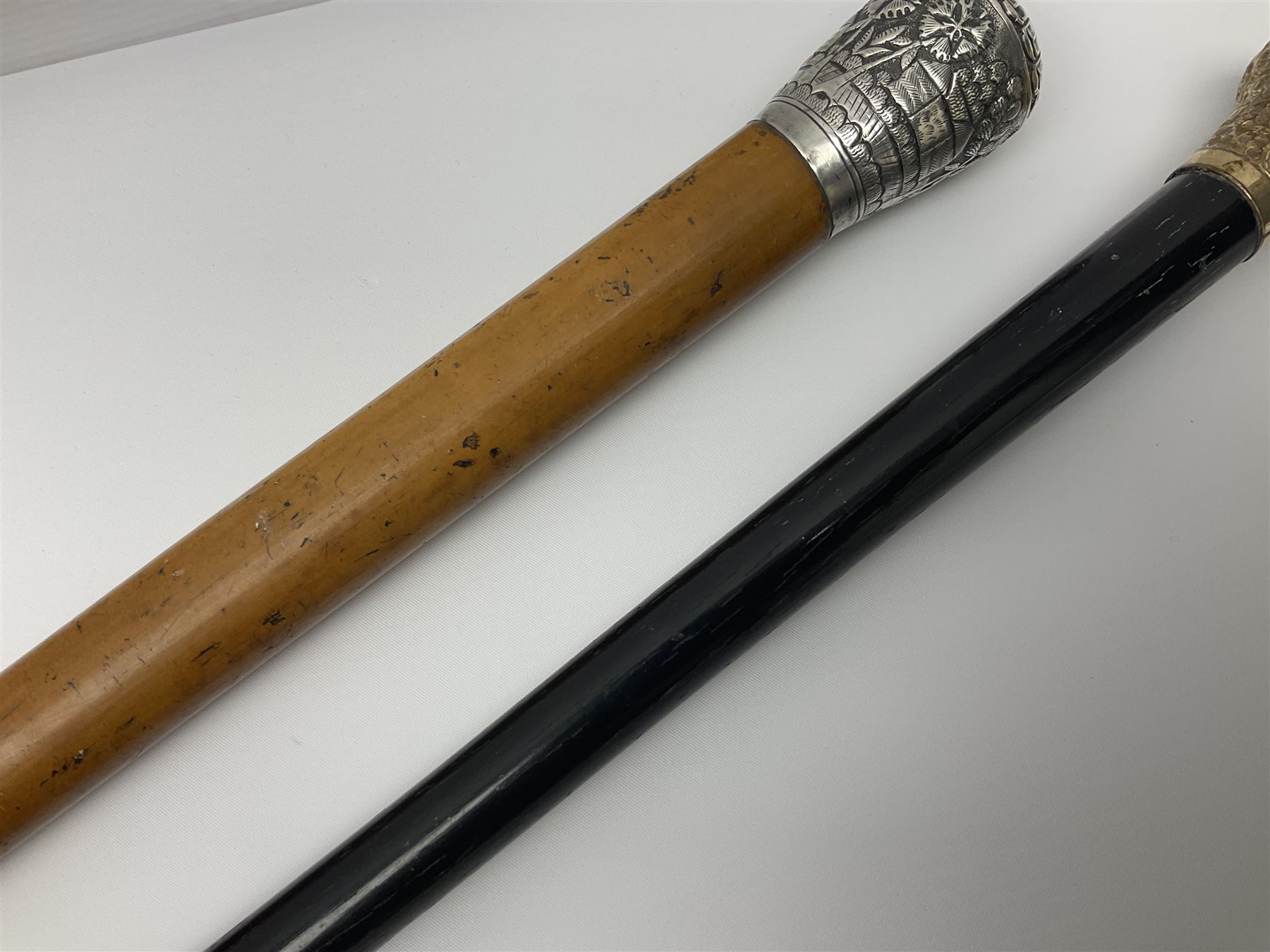 Malacca walking cane mounted with continental silver cap - Image 12 of 16