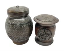 19th/early 20th century Anglo-Indian carved tea caddy