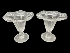 Pair of Art Nouveau clear glass vases in the manner of Stuart & Sons