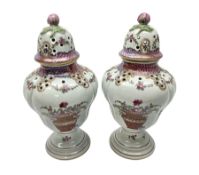 Pair of pot pourri vases and covers