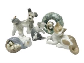 Five Lladro figures