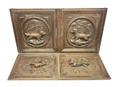 Pair of oak furniture door panels