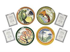 Four Clarice Cliff Wedgwood limited edition plates