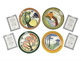 Four Clarice Cliff Wedgwood limited edition plates