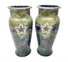 Pair of Doulton Lambeth stoneware vases