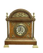 French - Early 20th century oak cased 8-day striking mantle clock