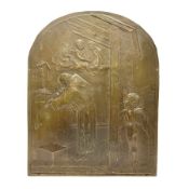 Large bronze plaque in relief