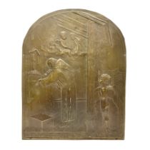 Large bronze plaque in relief