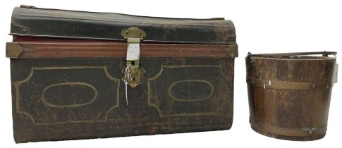 Victorian tin travelling trunk