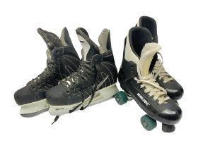 Bauer rollerblades and Tuki ice skates