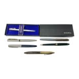 Pens including Sheaffer fountain pen with 14K gold nib