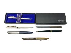 Pens including Sheaffer fountain pen with 14K gold nib