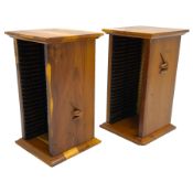 Unicornman - pair of yew wood CD racks