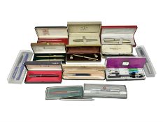 Collection of Parker ball point pens and similar examples by Sheaffer
