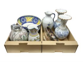 Collection of continental ceramics including jugs