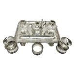 Silver plated desk stand and chamberstick