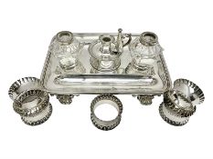 Silver plated desk stand and chamberstick