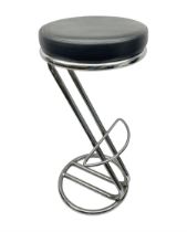 Metal bar stool with padded seat