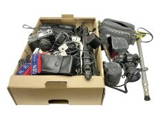 Collection of camera bodies and equipment