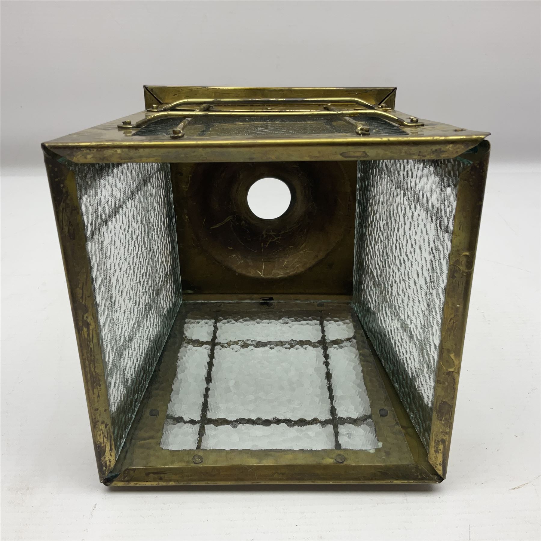 Arts & Crafts style brass porchlight/lantern shade - Image 6 of 7