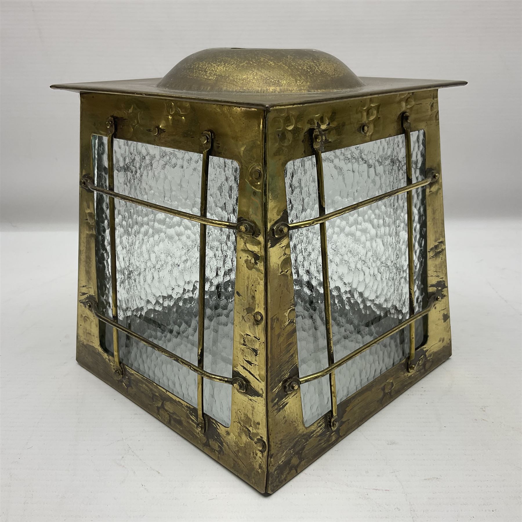 Arts & Crafts style brass porchlight/lantern shade - Image 4 of 7