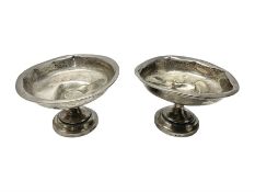 Pair of silver bon bon dishes