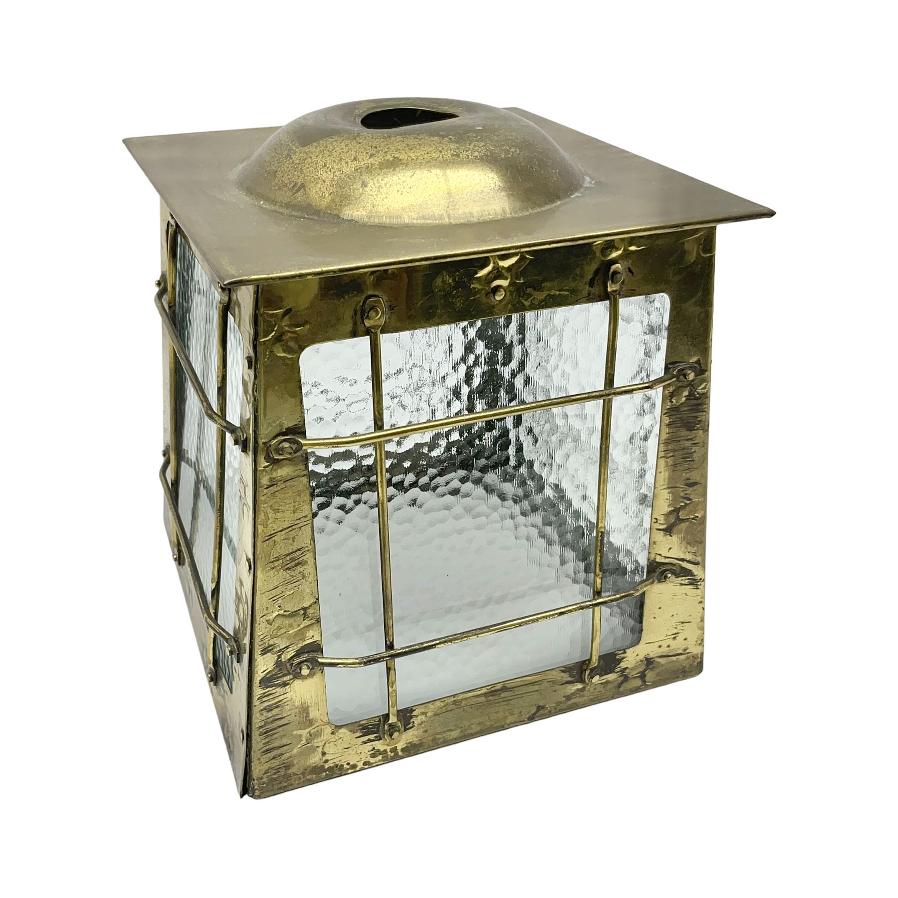 Arts & Crafts style brass porchlight/lantern shade