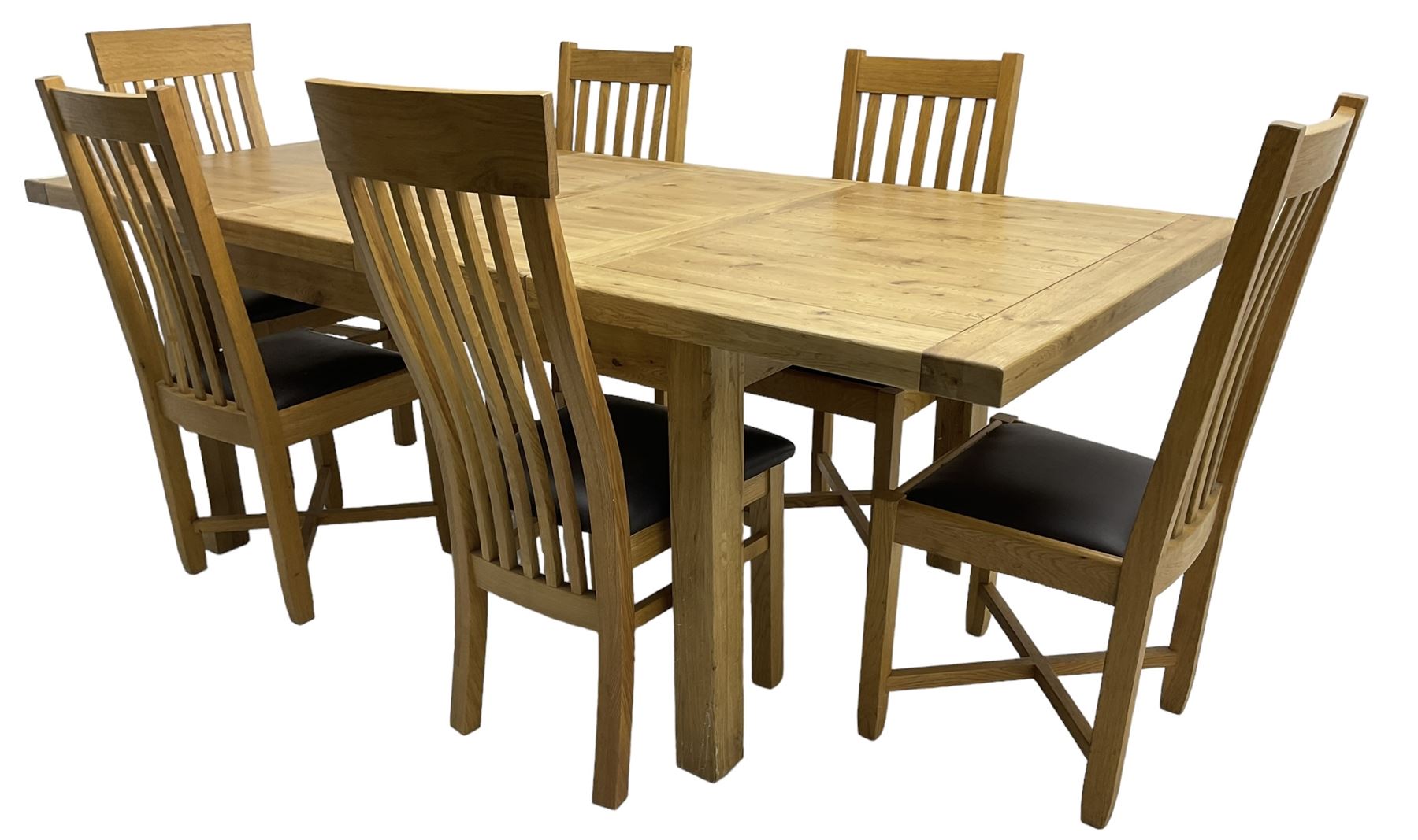 Oak rectangular dining table - Image 7 of 8