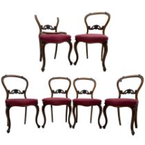 Set of six Victorian rosewood dining chairs