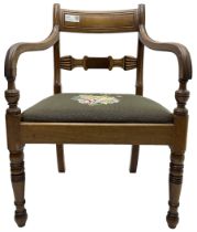 Regency mahogany elbow chair