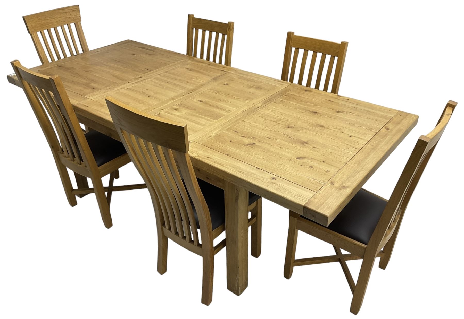 Oak rectangular dining table - Image 4 of 8