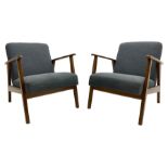 IKEA - pair of 'EKENÄSET' hardwood framed easy chairs
