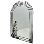 Contemporary Art Deco style stained glass mirror