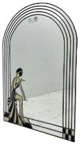 Contemporary Art Deco style stained glass mirror