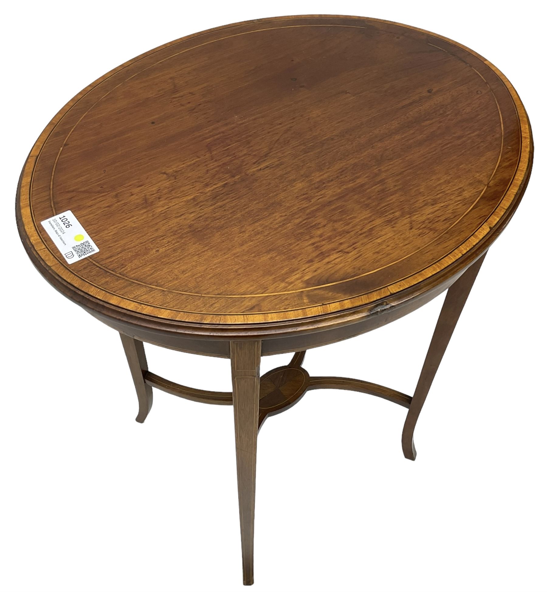 Edwardian inlaid mahogany centre table - Image 3 of 5