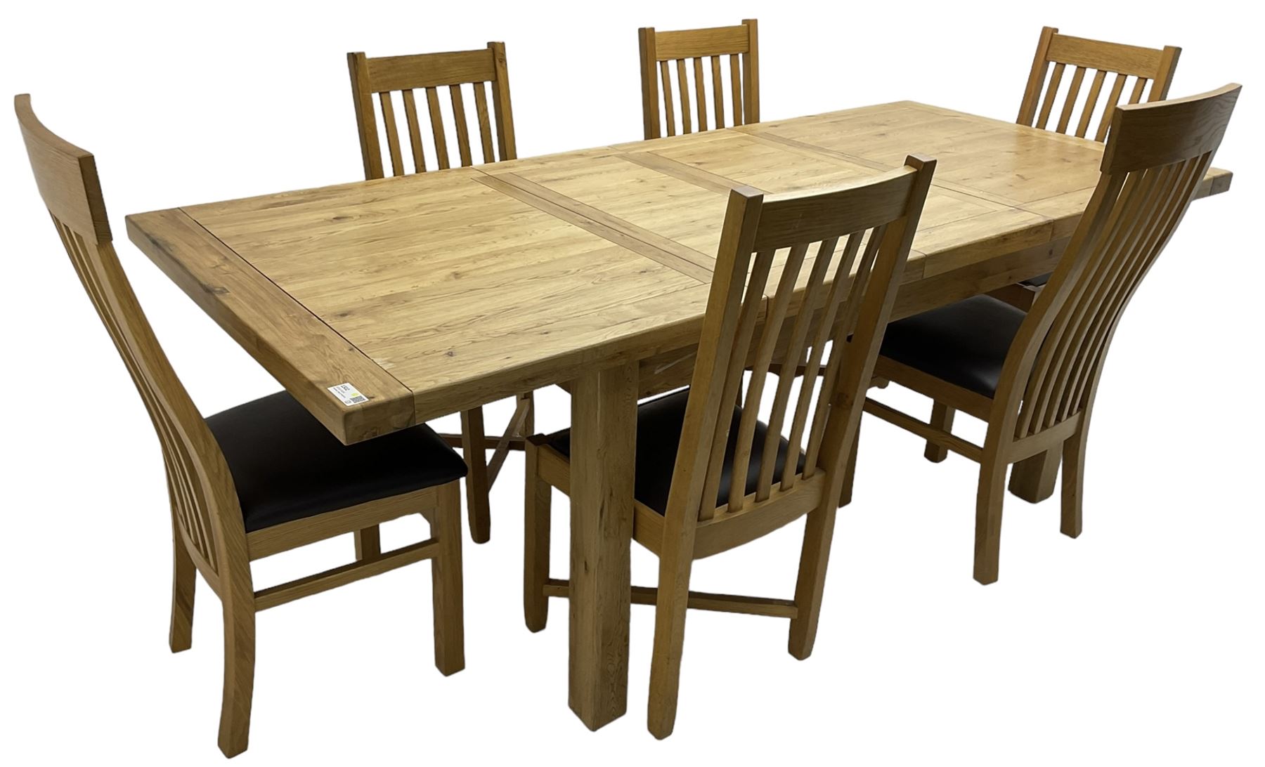 Oak rectangular dining table - Image 2 of 8