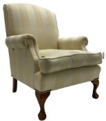 Wesley-Barrell - Georgian design traditional shaped armchair with rolled arms