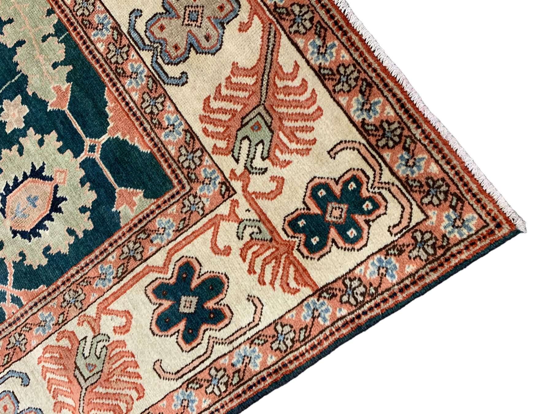Persian emerald green ground rug - Image 3 of 10