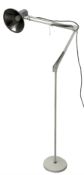 White finish adjustable standard lamp with polished metal shade